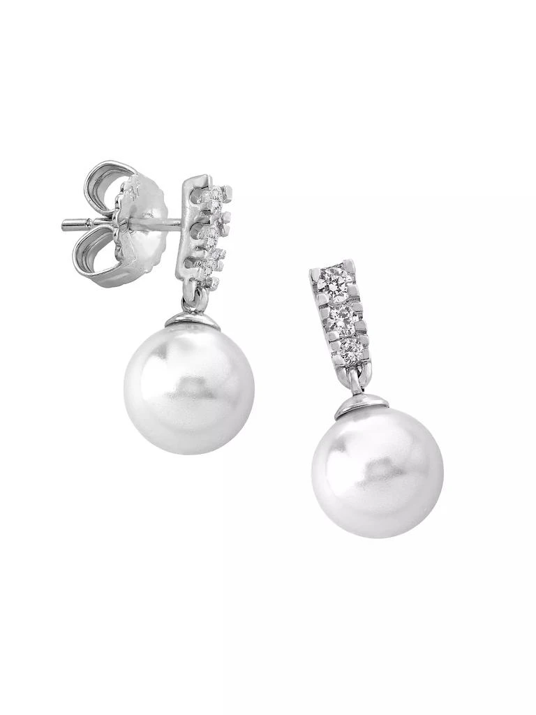 Majorica Lilit Rhodium-Plate, Crystal & Faux Pearl Short Drop Earrings 2