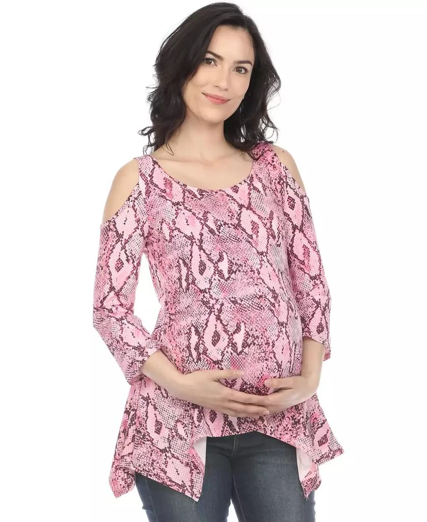White Mark Maternity Snake Print Cold Shoulder Tunic 4