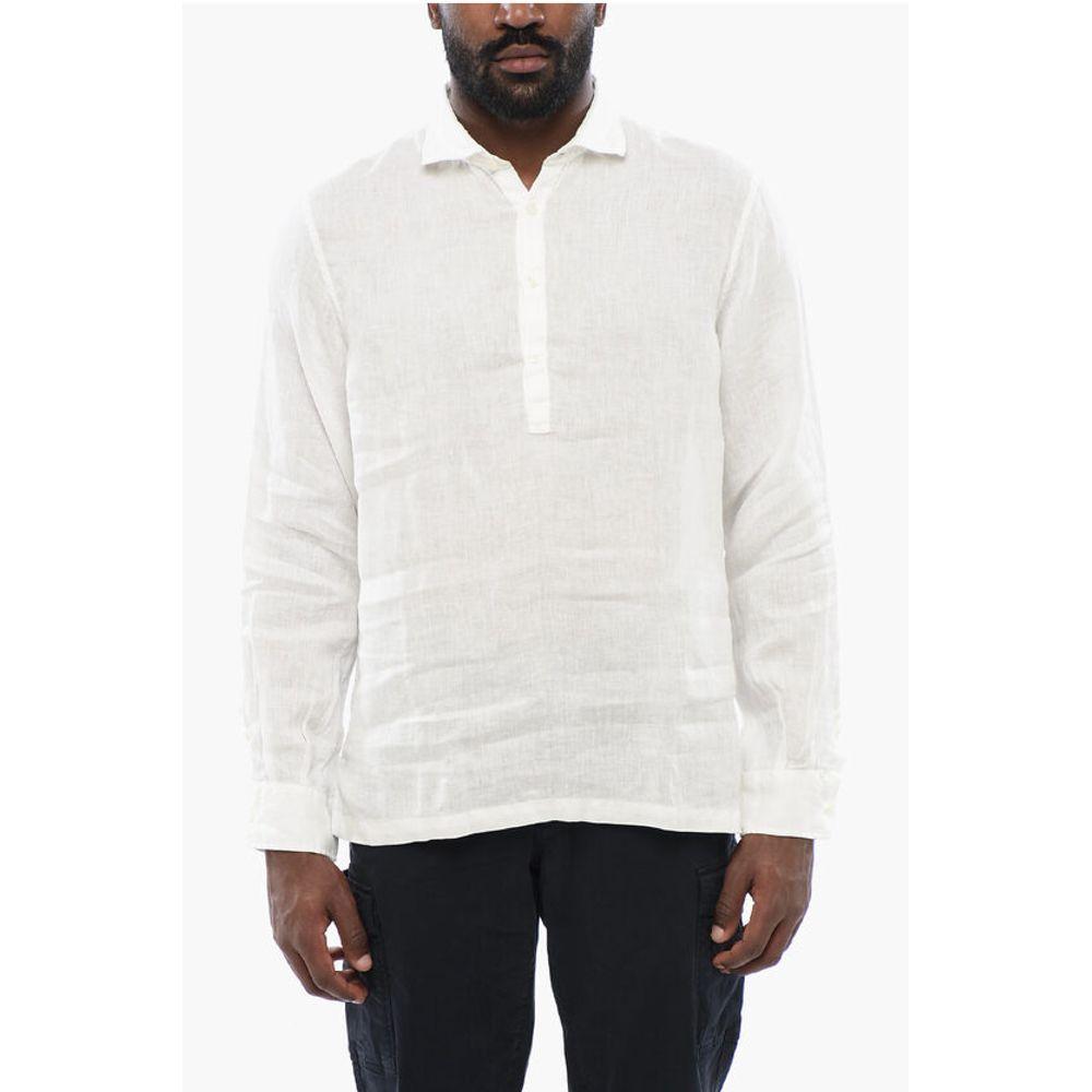 ALTEA Polo Neckline Linen Men's Shirt