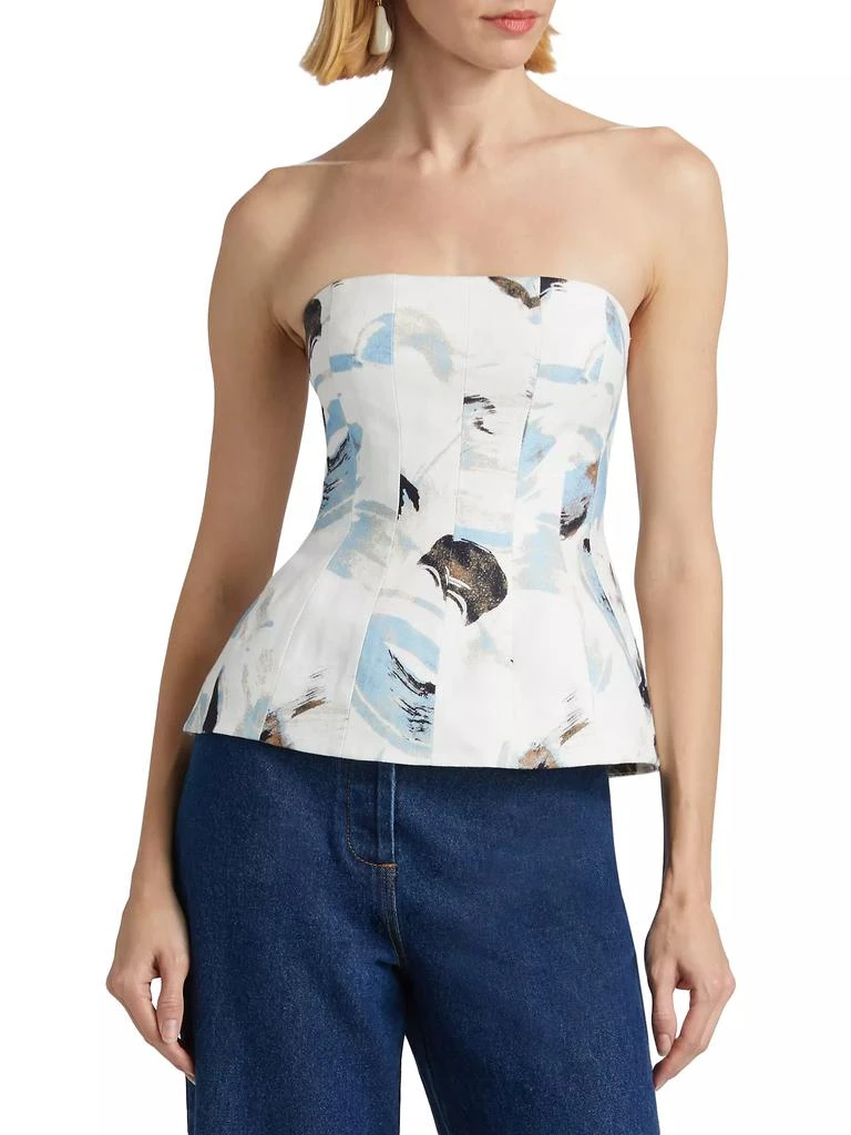 Significant Other Rosalie Abstract Print Cotton Strapless Top 3