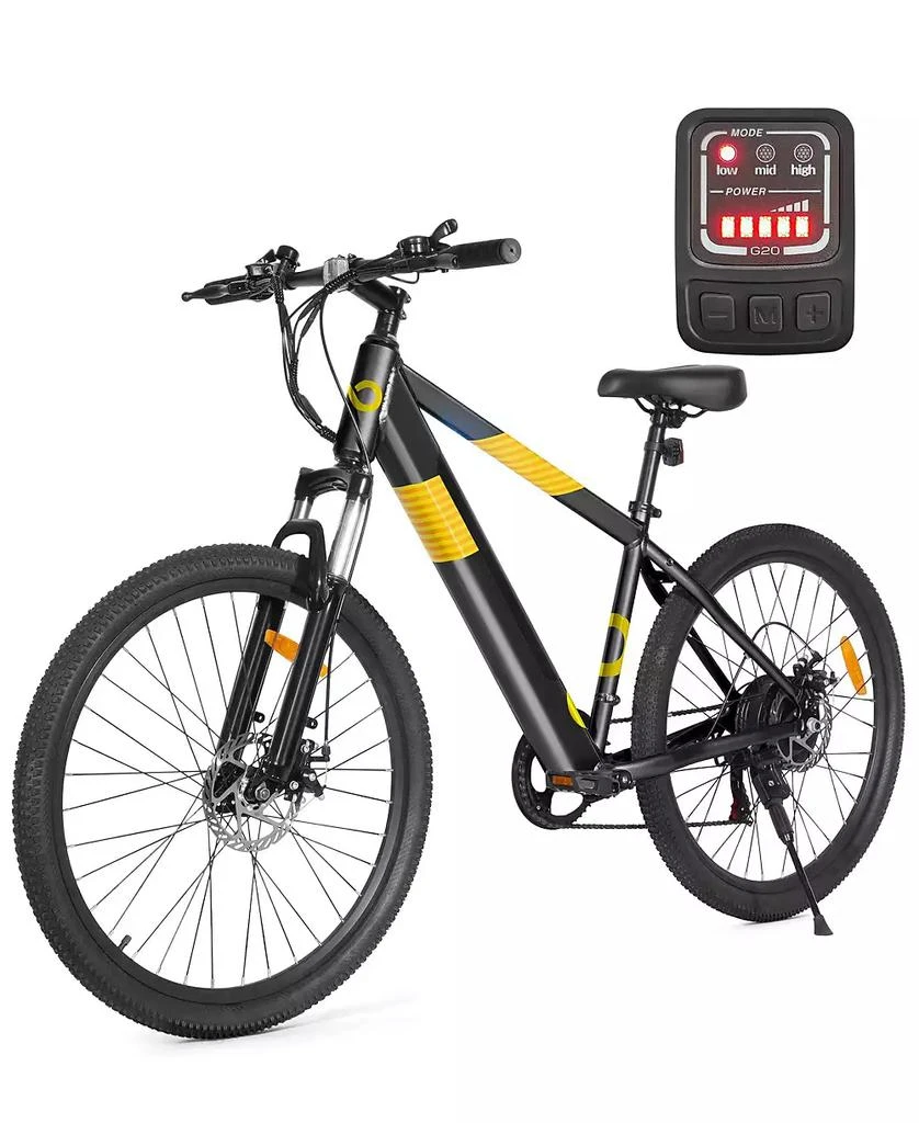 Gyroor 350W Electric Bike 26" Electric Mountain Bike for Adults, 36V Built-in Hidden Removable Battery with Shimano 7 Speed City Commuter Bike for Man Woman 7