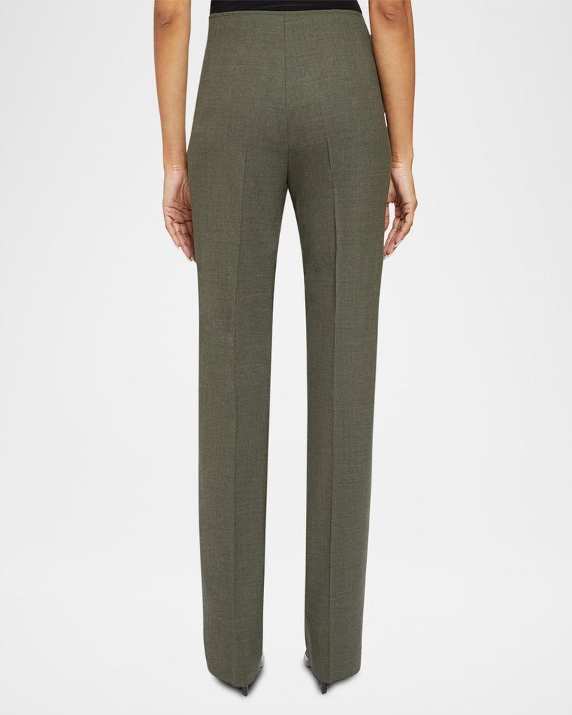 Santorelli Sofia Straight-Leg Stretch Wool Pants