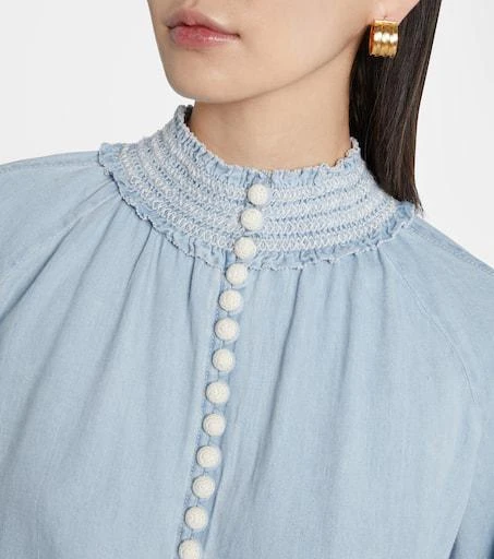 Zimmermann Ascension balloon-sleeve denim blouse 4