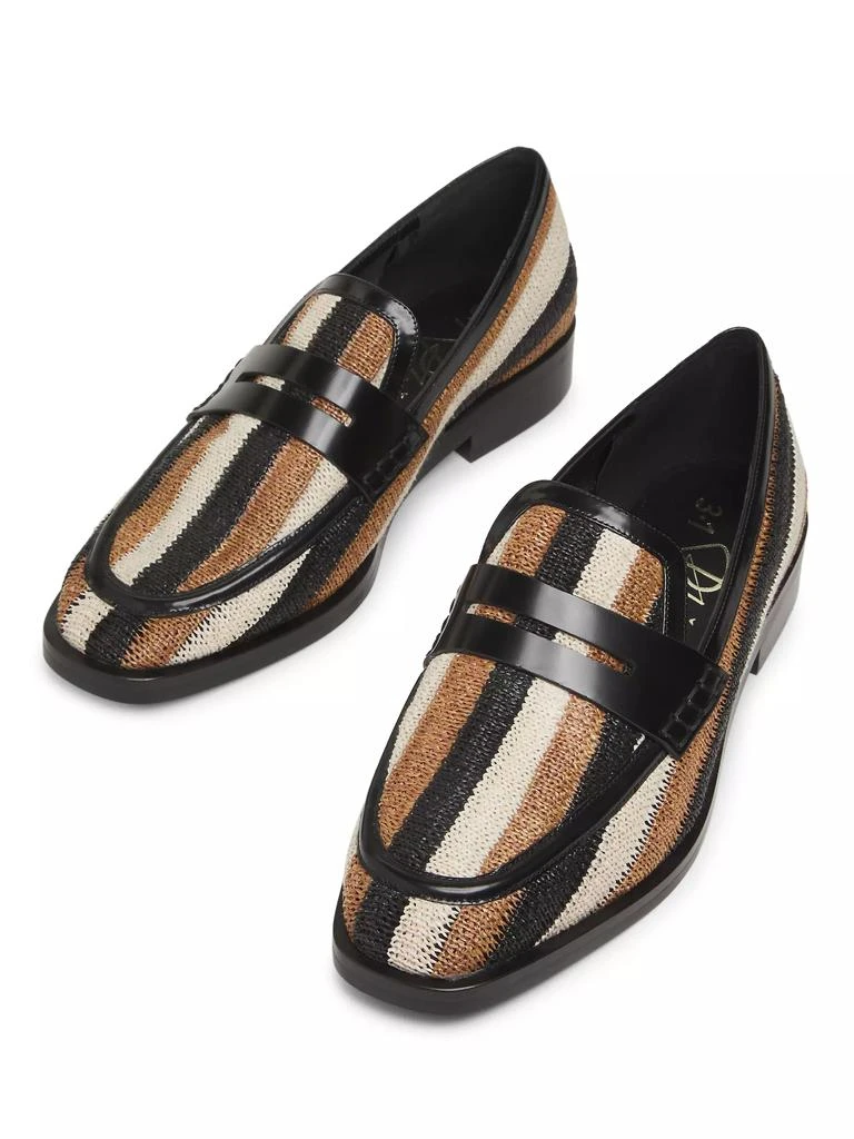 3.1 Phillip Lim Alexa Striped Raffia Loafers 4