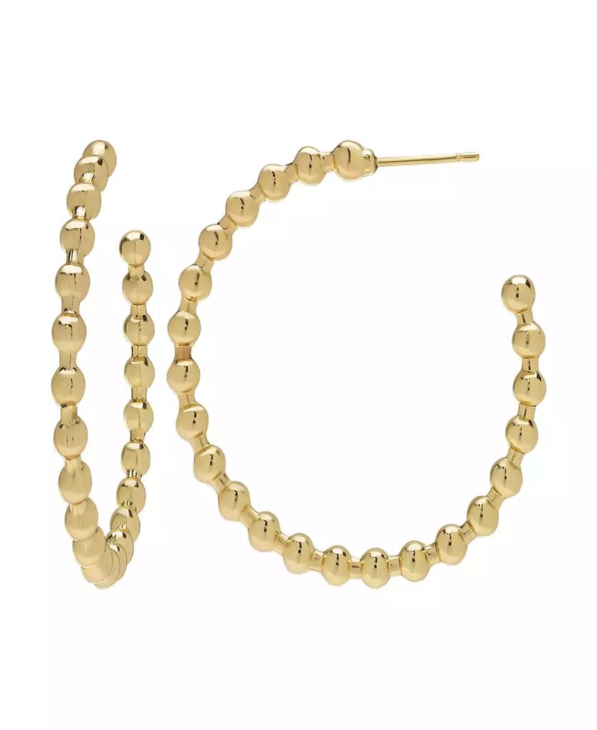 Macy's Bead Hoop 14K Gold Plate Earrings