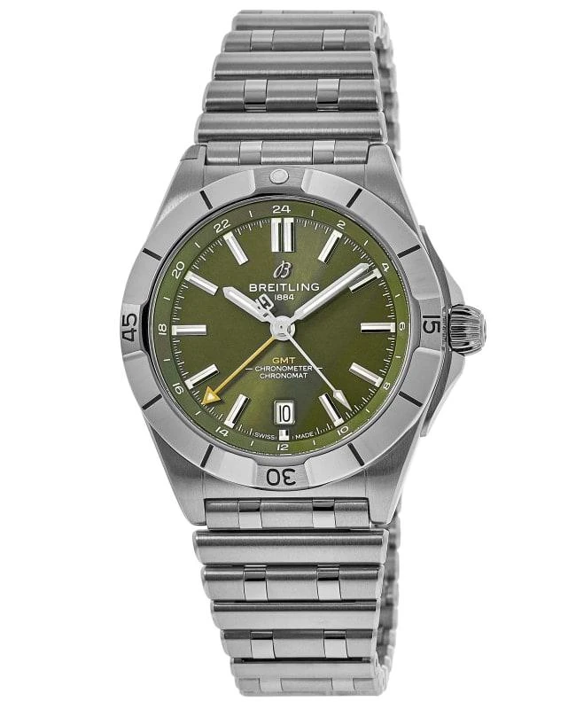 BREITLING Breitling Chronomat Automatic GMT 40 Giannis Antetokounmpo Limited Edition Green Dial Steel Men's Watch A32398A11L1A1 1
