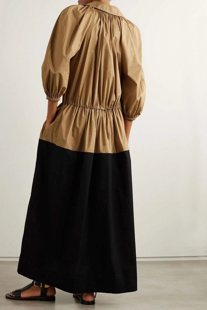 Esse Studios Collected gathered two-tone cotton-poplin maxi dress 3