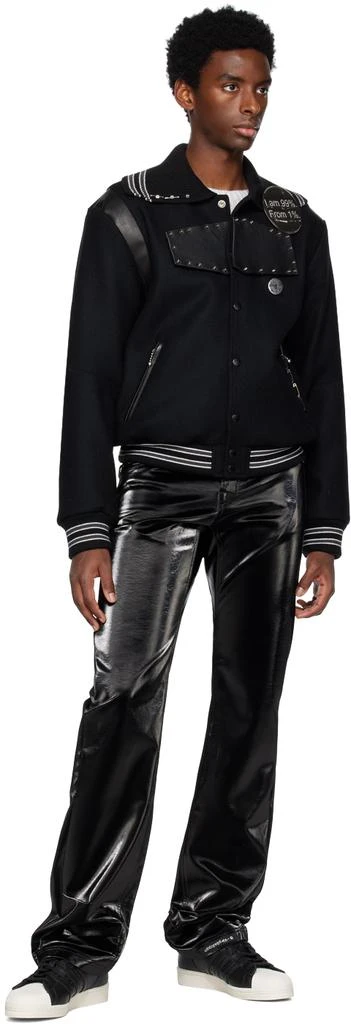 99% IS Black 'ATT1%TUDE' Always Glossy Trousers 4