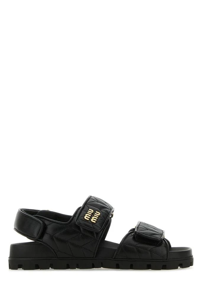 Miu Miu Black Nappa Leather Sandals 1