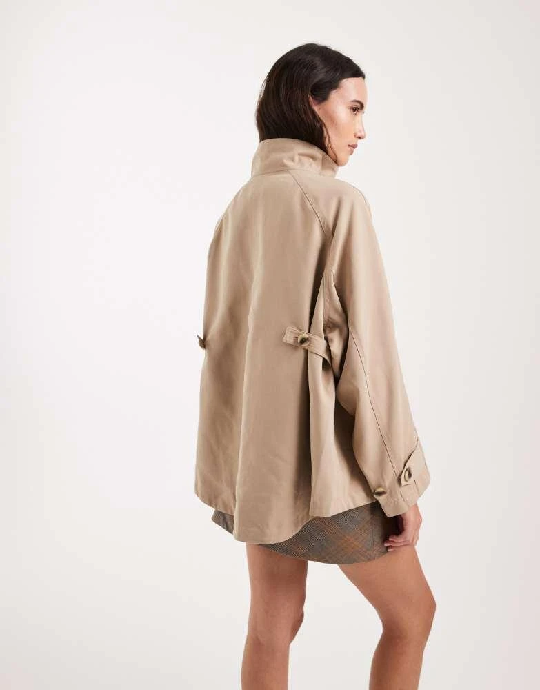 ONLY ONLY high collar cape jacket in light beige 4