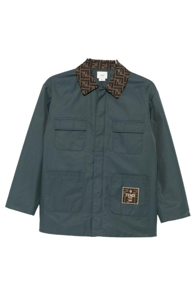 FENDI kids ジャケット Shop Fendi Kids Logo Plaque Zipped Padded Jacket on Sale at