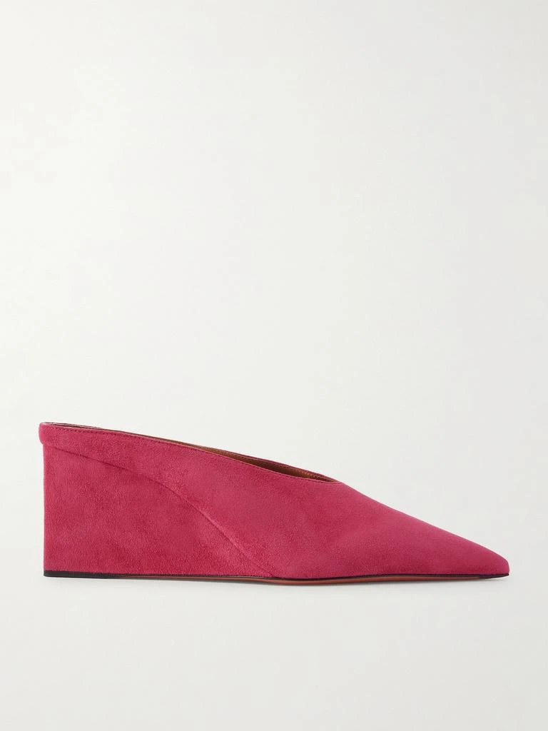 Alaïa 75 Suede Point-toe Wedge Mules - Fuchsia - IT37