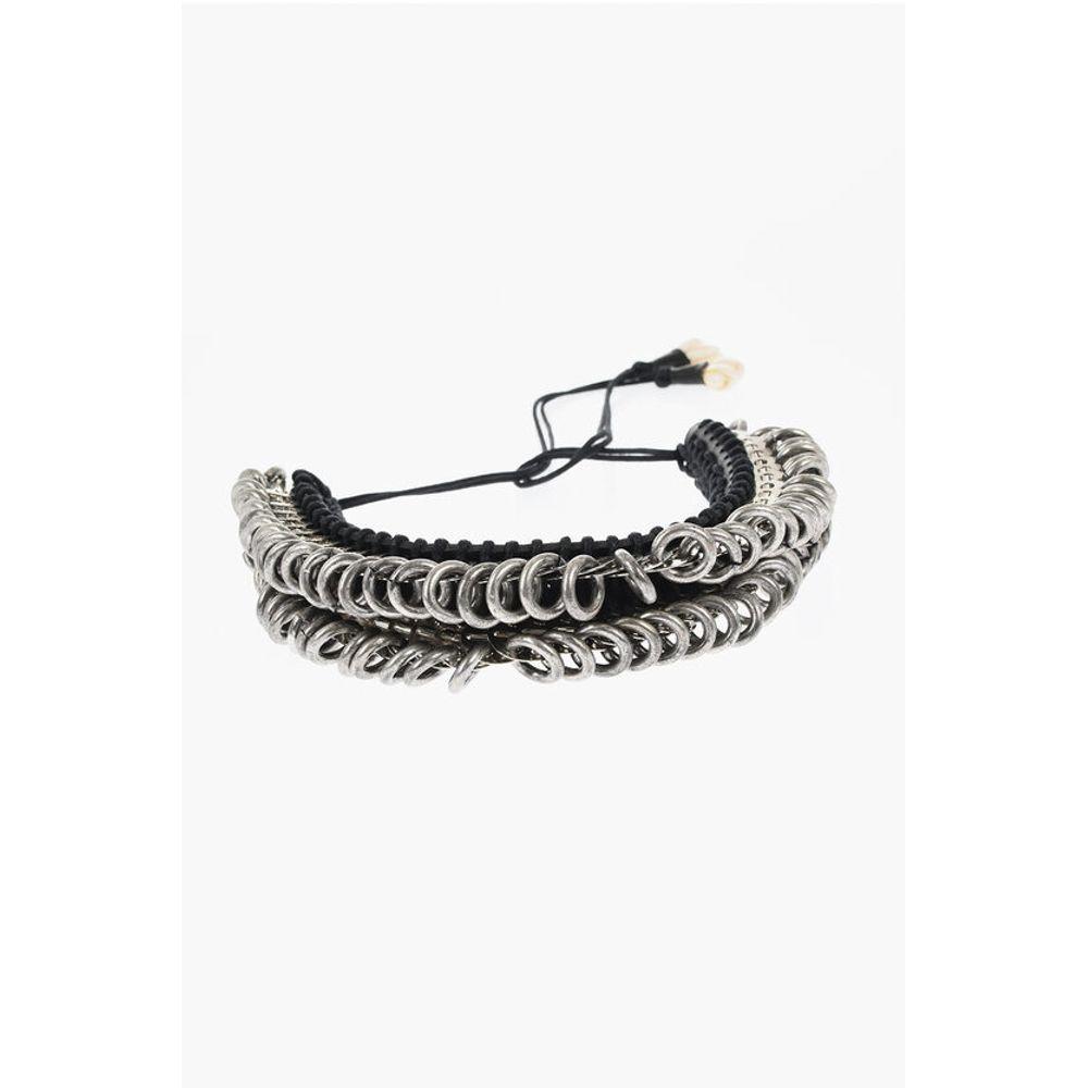 DSQUARED2 Dsquared² Metal AFRICAN HYENA Plastron Necklace with Leather Women's Trim