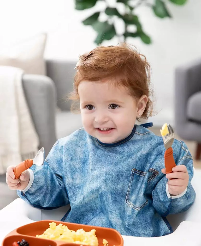 Bumkins Denim Print Sleeved Bib 3