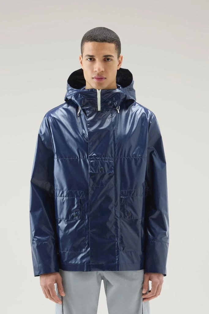 WOOLRICH Resine Jacket in Ripstop Fabric with Hood - Men - Blue 1