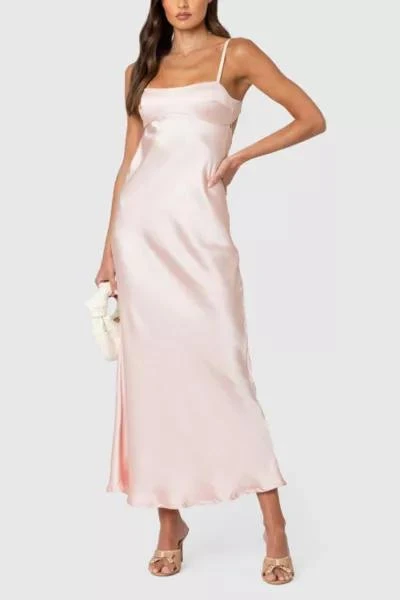 Edikted Edikted Vienna Open Back Satin Maxi Dress 1