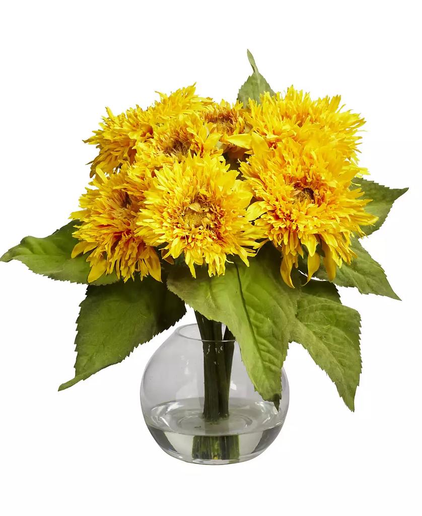 NEARLY NATURAL Golden Sunflower Arrangement