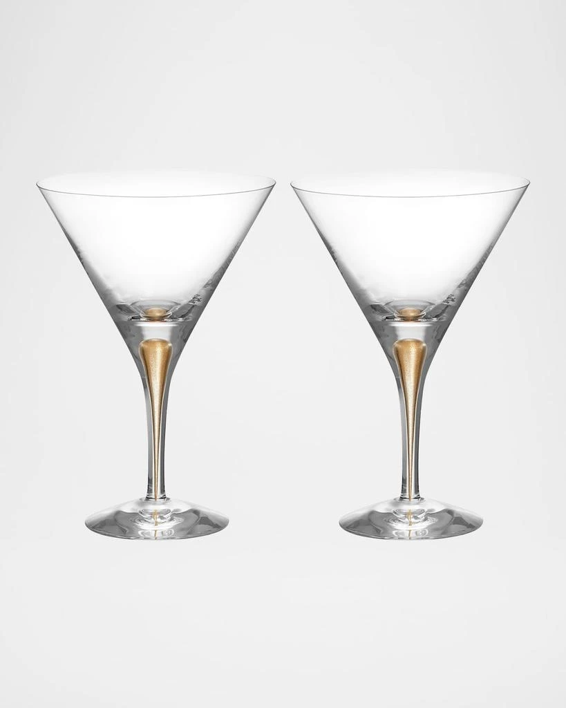 Orrefors Intermezzo Gold Martini Glasses, Set of 2 1