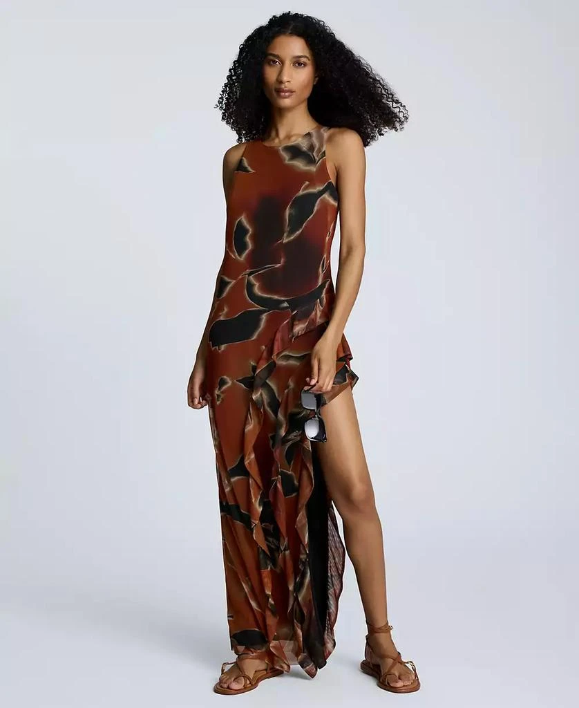 Kenneth Cole Women's Printed Ruffled High-Low Maxi Dress 1
