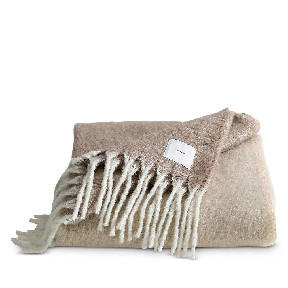 Calvin Klein Mohair Ombré Yarn Dyed Throw Blanket, 70"L x 50"W 1