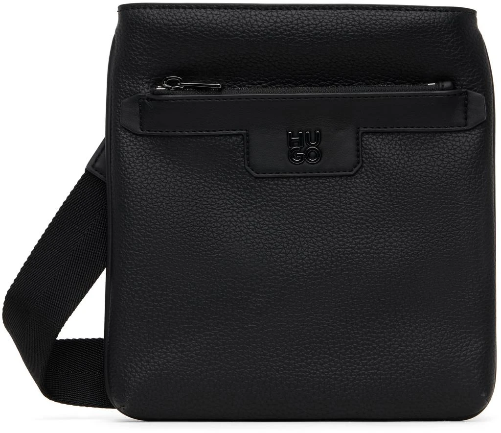 Hugo Boss Black Faux-Leather Messenger Bag 1