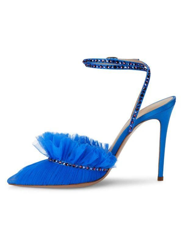 Andrea Wazen Franca Embellished Fringe Slingback Pumps 4