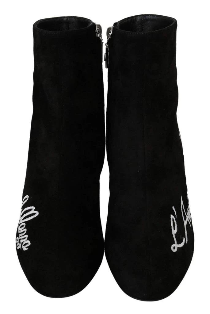Dolce & Gabbana Dolce & Gabbana  Black Suede L'Amore E'Bellezza Boots Shoes 3