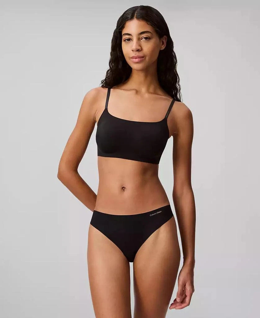 Calvin Klein Women's Invisibles Microfiber Stretch Thong Underwear D3428 3