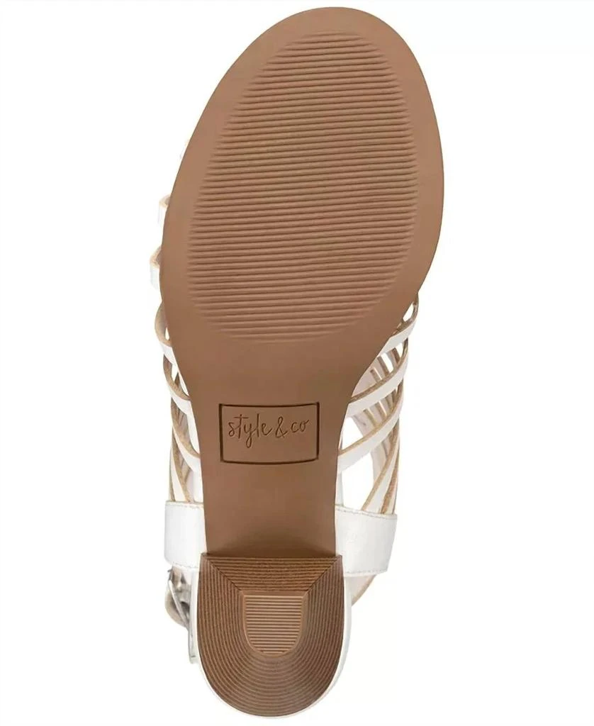 Style & Co Women's Haileyy Shootie Sandals In White 4