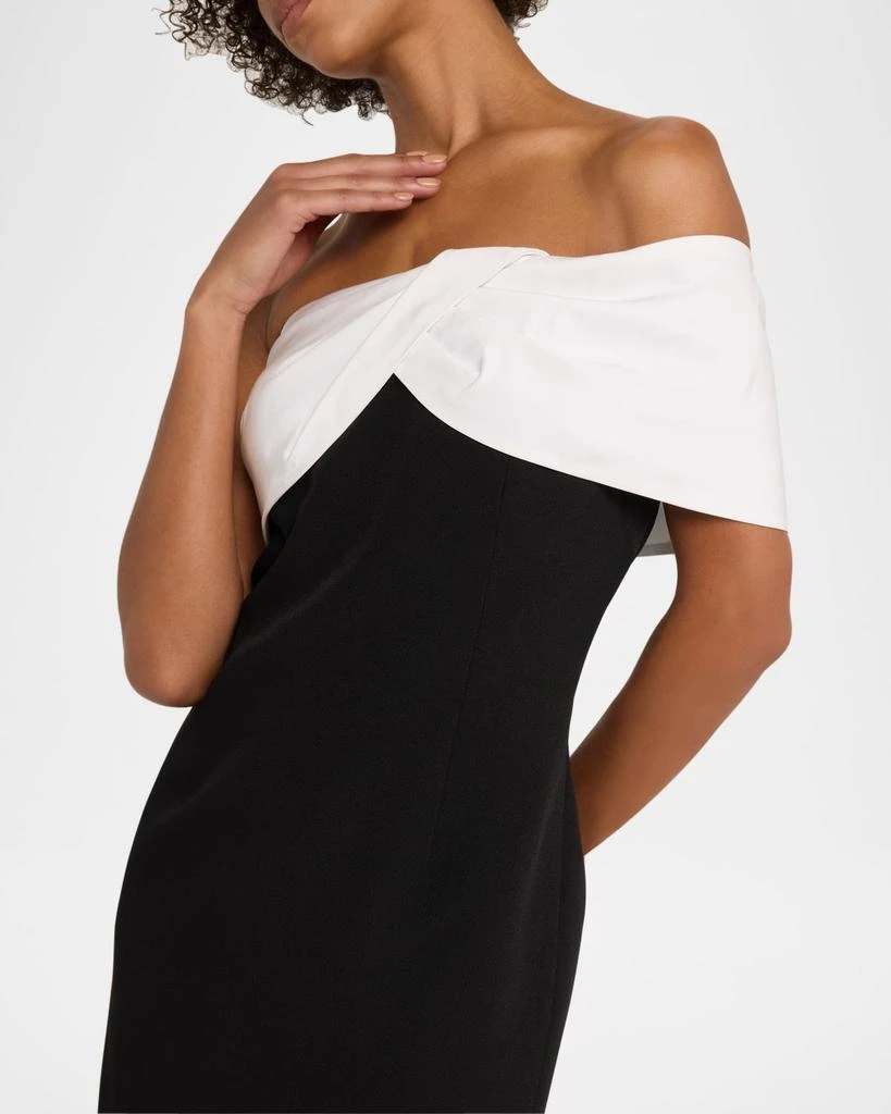 Teri Jon Off-Shoulder Crepe & Taffeta Dress 5