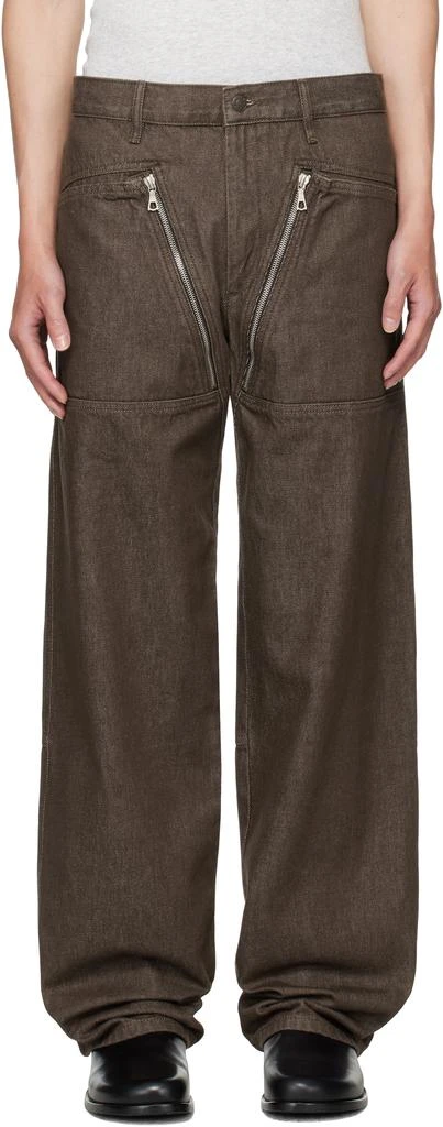 Dries Van Noten Brown Paneled Jeans 1