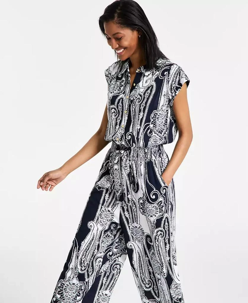 Nautica Jeans Women's Paisley Shirt Jumpsuit 2