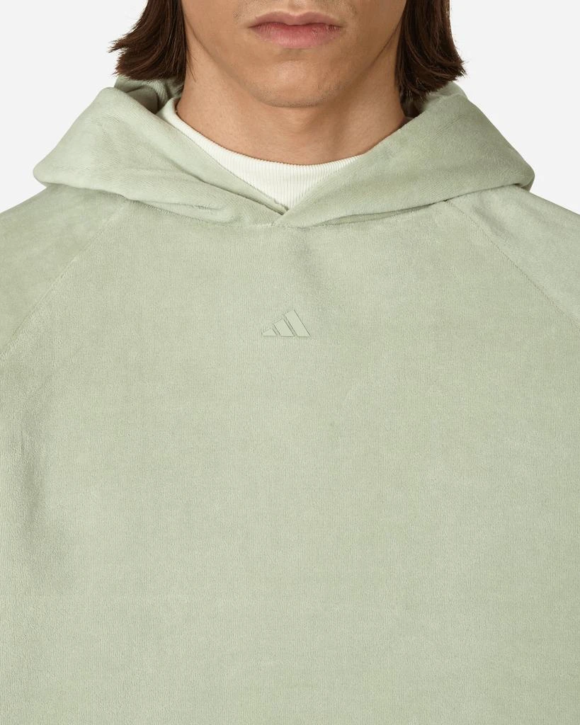 Adidas Basketball Velour Hooded Sweatshirt Green 5