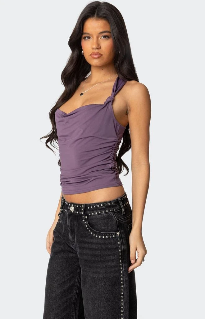 Edikted Liza Knotted Cowl Neck Top 2