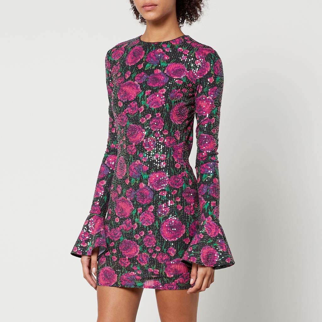 Shop Rotate Birger Christensen Open-Back Sequinned Satin