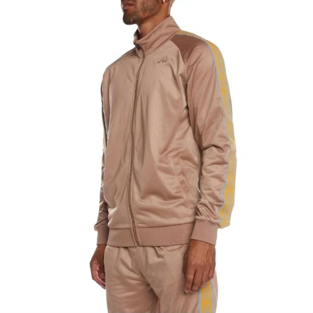 Kappa Men's Logo Tape Artem 2 Track Jacket In Brown/orange-Blue/beige 2