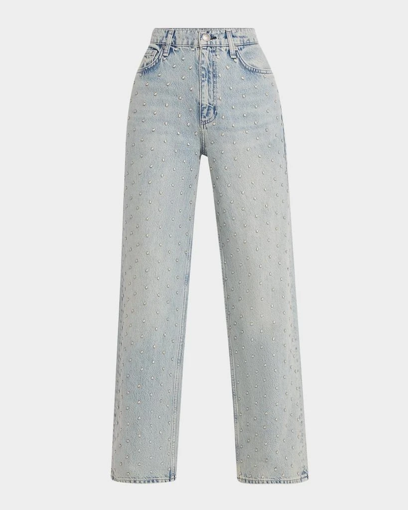 Rag & Bone Shea High-Rise Relaxed Straight Embellished Jeans 1