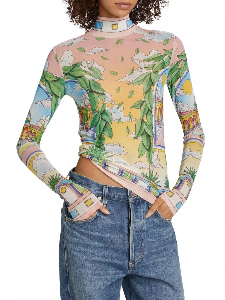 Casablanca Printed Mesh Top 2