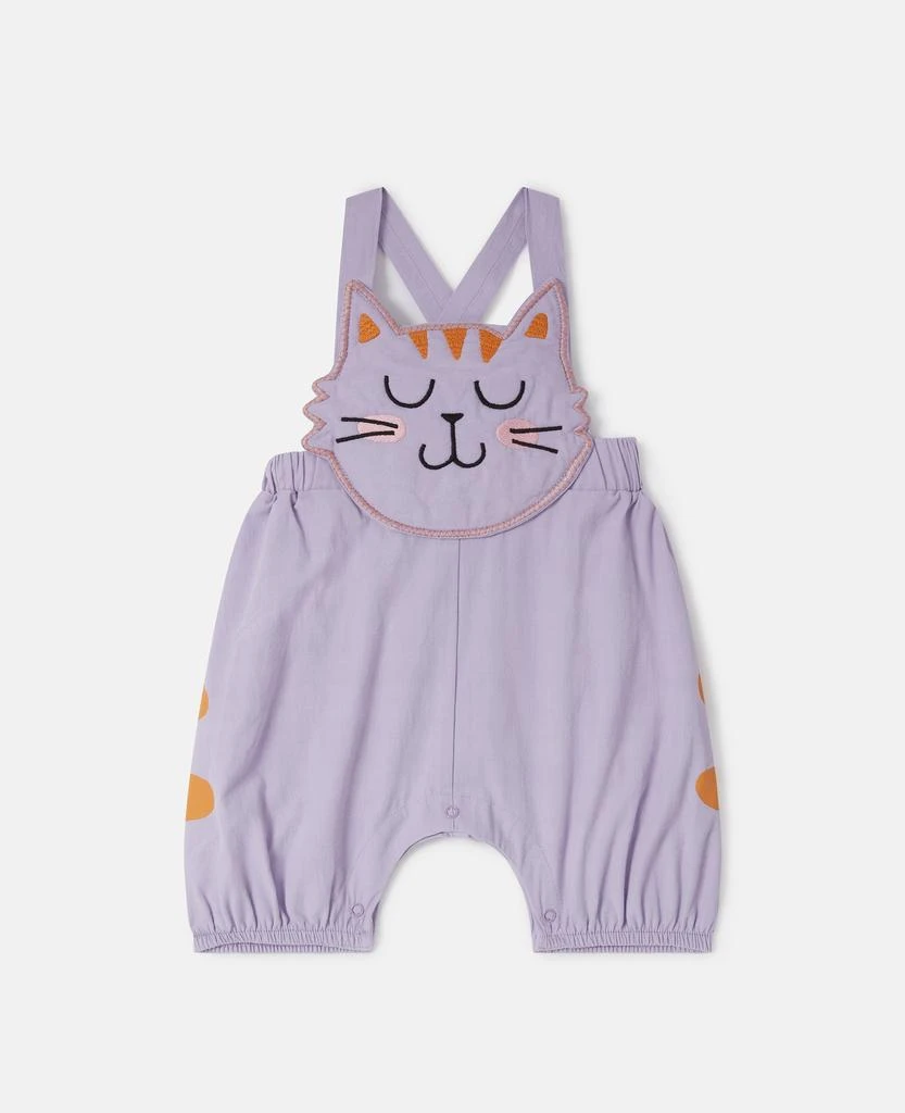 Stella McCartney Stella McCartney - Cat Graphic Dungarees, Purple, Size: 9m 1