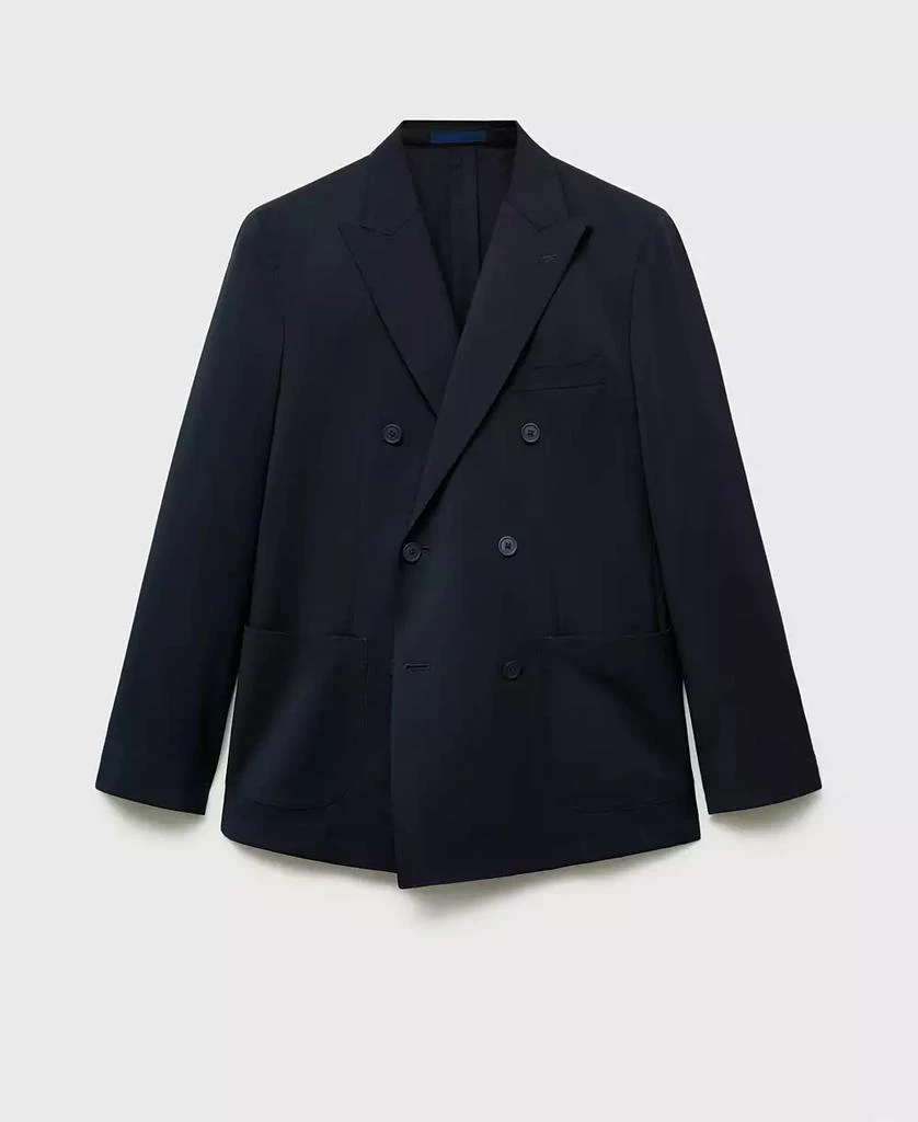 Mango Men's Cold Wool Double-Breasted Suit Blazer 6