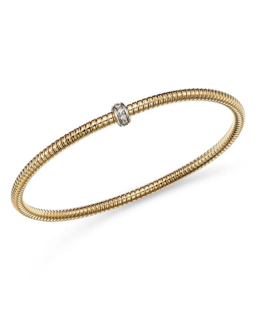 Alberto Amati 14K White & Yellow Gold Diamond Tubogas Stretch Bracelet 1