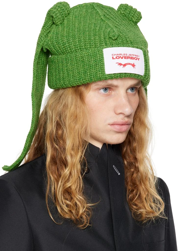 Charles Jeffrey Loverboy Green Chunky Rabbit Beanie 2