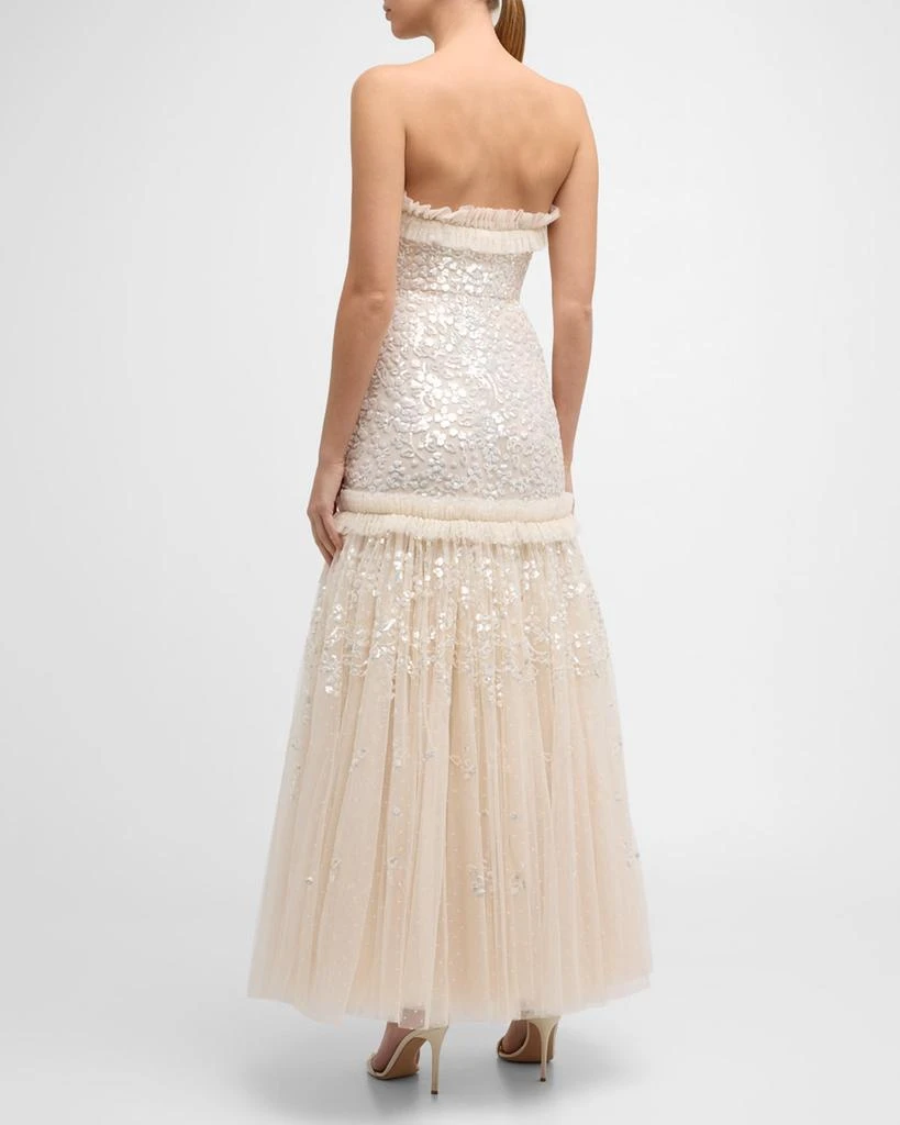 Needle & Thread Regal Rose Strapless Floral Sequin Tulle Gown 4