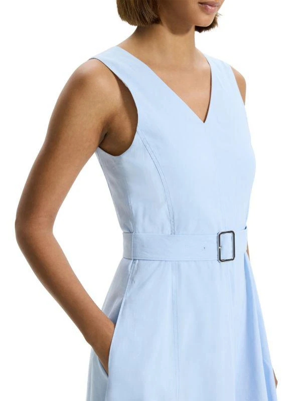 Belted Linen-Blend Midi-Dress  On Sale Now with Up to 78% Off | Discover  Exclusive Deals & Savings at BeyondStyle  Authentic Theory  a-line|Women's|women's apparel|women's|dresses with Limited-Time Discounts,  Free Shipping, and Price