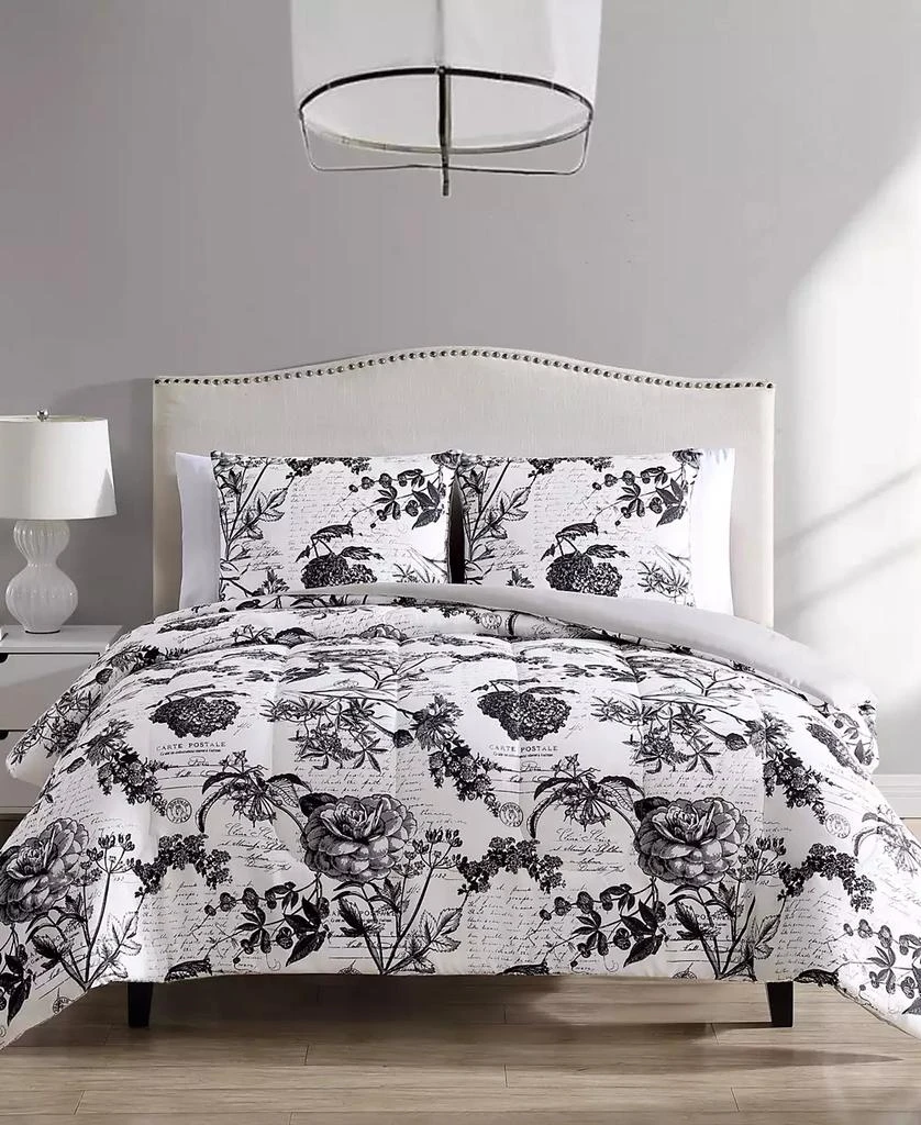Hallmart Collectibles Painted Script 3 Piece Reversible Comforter Sets, Exclusively at Macy’s 1