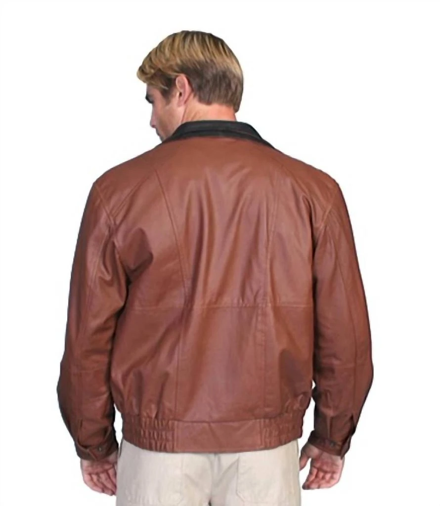 Scully Double Collar Leather Jacket In Brown 3