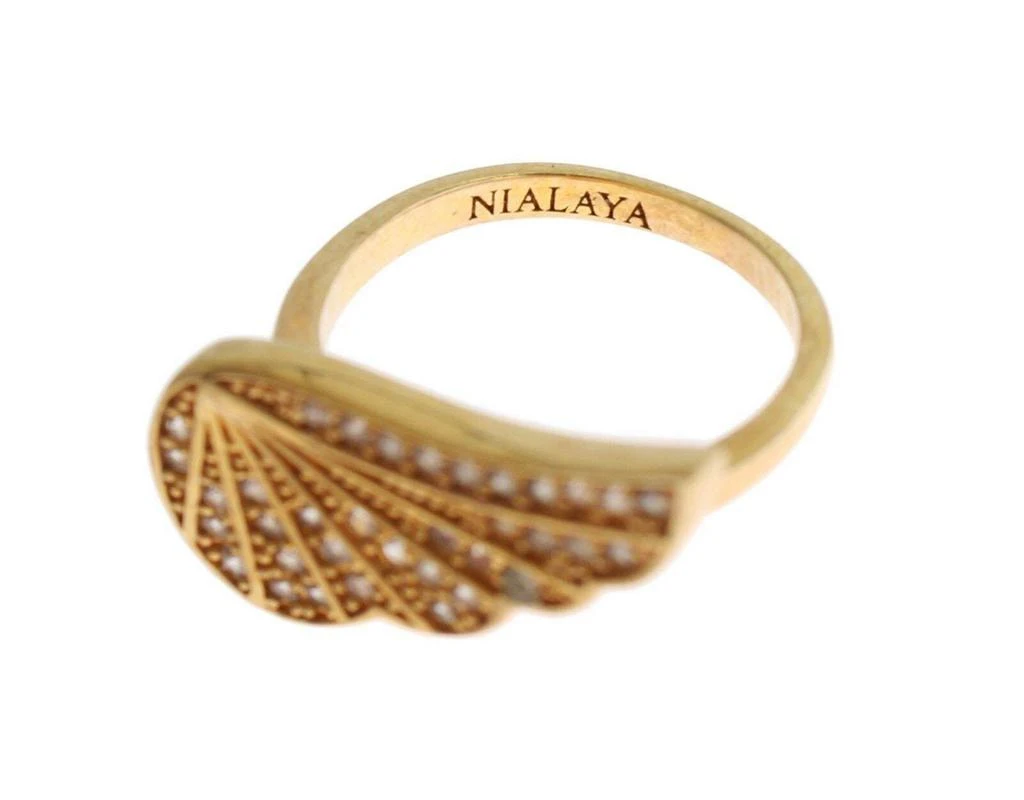 Nialaya Nialaya Womens Clear CZ Gold 925 Silver Authentic Ring 5