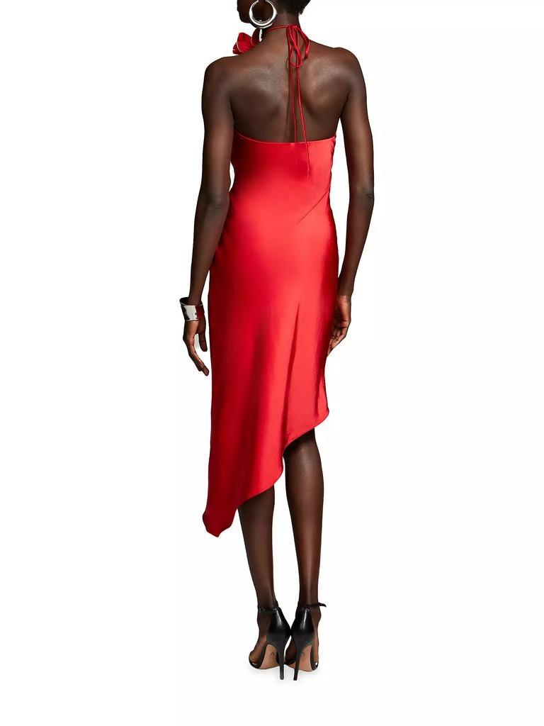 HALSTON Joellen Satin Slip Midi-Dress 4