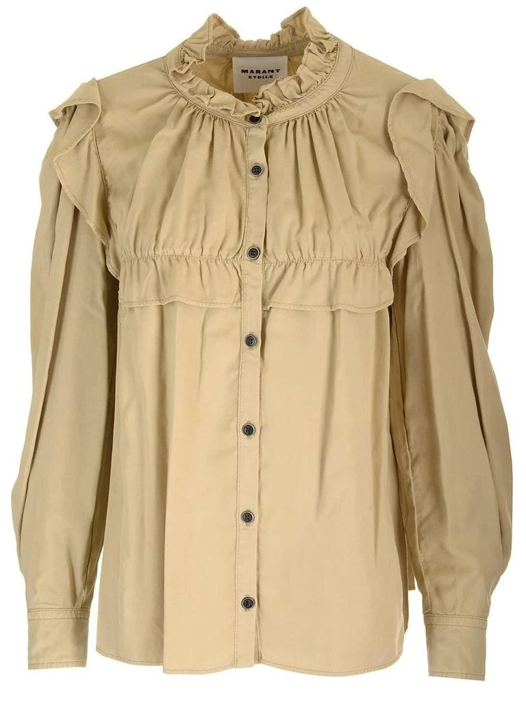 Isabel Marant Étoile Isabel Marant Étoile Idety Ruffled Denim Shirt 1