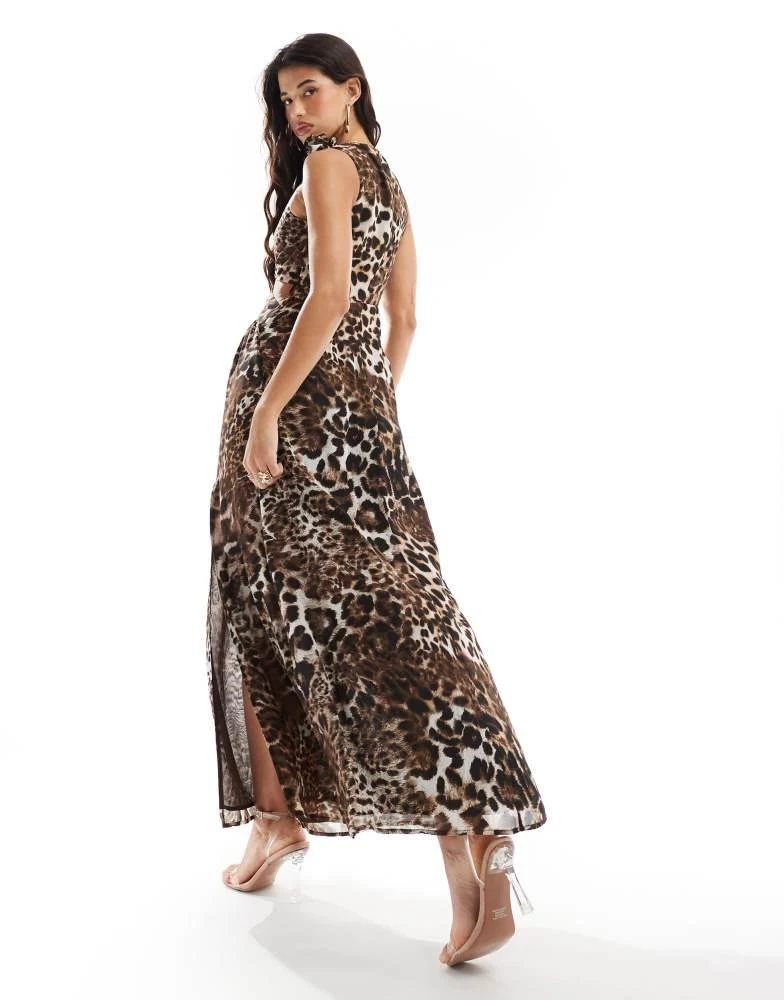Style Cheat Style Cheat corsage shoulder maxi dress in leopard 4